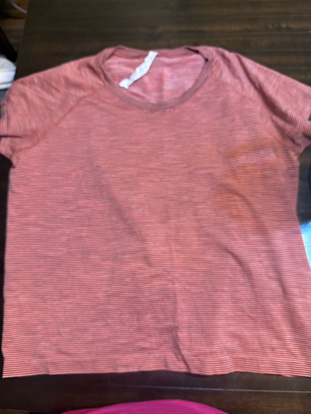lululemon athletica Striped Pink and Orange Athletic Top 20